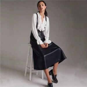 ANTHROPOLOGIE Faux Leather Pinafore Skirt